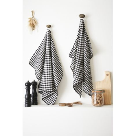 Lot de 2 essuie-mains "Vickie" 50 x 70 cm Tissé teint "Gaze de Coton" l'Effet Papillon