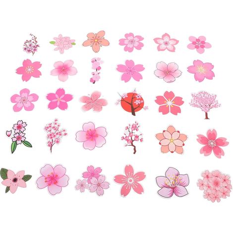 Autocollants Facile à Appliquer Fleur de Cerisier 100 en Pvc en Différentes Couleurs pour Décoration Polyvalente pour Planners et Coques de Téléphone (1/5)