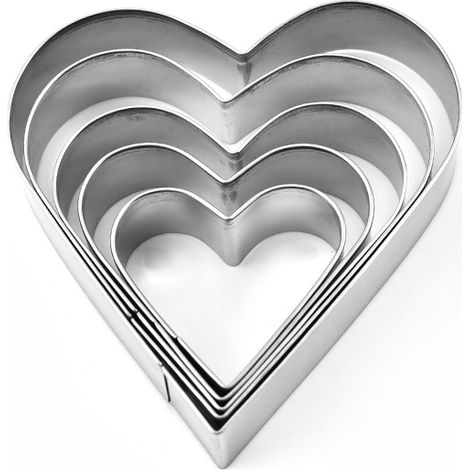 Emporte-pièce Coeur - Acier Inoxydable - Pour Biscuits Et Linzer - Lot De 3 Tailles (1/5)
