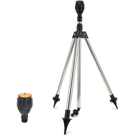 Arroseur Rotatif - Acier Inoxydable Et Plastique - 360 Degres De Rotation - Hauteur Reglable 56 A 89 Cm - 1 Unite (1/5)