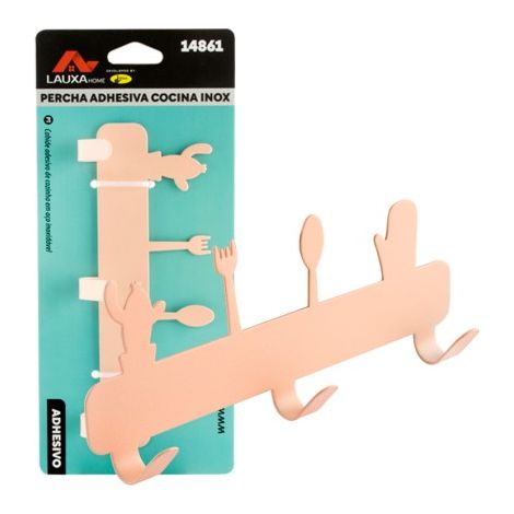 Percha Adhesiva Cocina Lauxa Home 3 Ganchos Acero Inoxidable Colores Variados (1/5)