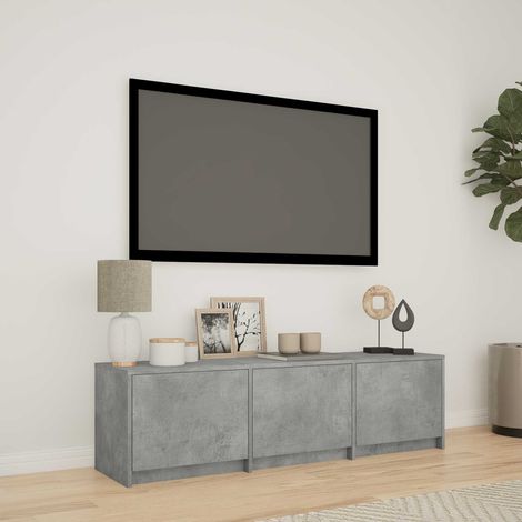 Mueble de TV con LED con LED Gris Concreto 140 x 34 x 40 cm (1/5)