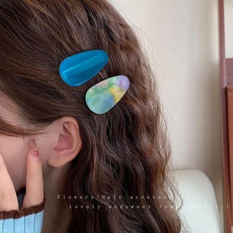Lot de 6 épingles à cheveux en forme de goutte d'eau, en acide acétique de haute qualité - épingles à cheveux au design original - épingles à cheveux pour frange latérale - pinces à cheveux tendance a (1/2)