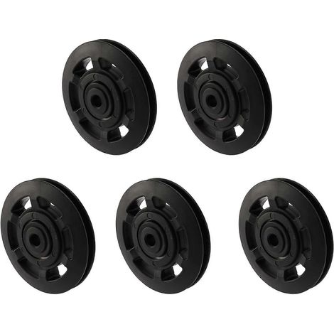 Satz mit 5 schwarzen 95-mm-Kugellagerrollen für Seilzüge von Fitnessgeräten, verschleißfest (1/5)
