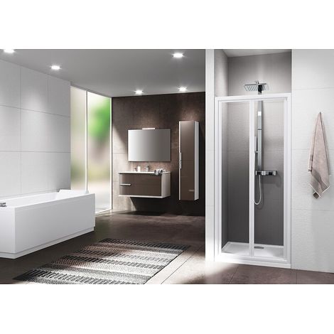 Paroi de douche pliante H190 cm extensible de 78 à 84 cm passage 58 cm - Novellini