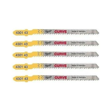 LAME SEGHETTO PER TAGLI CURVI 75X2,5MM LEGNO/PLASTICA - PZ.5 MILWAUKEE (1/2)