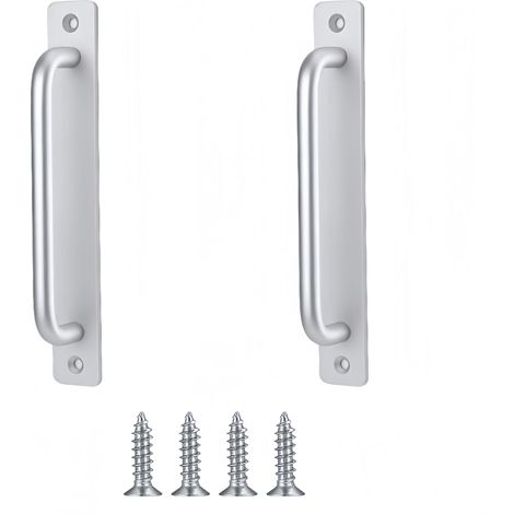 2 Pièces Poignée Meuble, Poignée Porte Coulissante en Aluminium - Anti-Rouille Poignee de Porte Pour Armoire,Tiroir, Garage,Armoires, Balcon, Jardin (Interieur et Exterieur) (Argenté,148mm) (1/5)