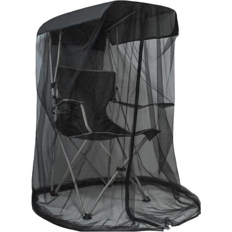 Moustiquaire pliable pour chaise — Moustiquaire noire en polyester, pop-up, légère et pliable pour la pêche, le camping et la terrasse, moustiquaire seule (1/5)