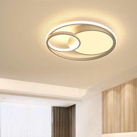 Plafonnier LED moderne rond à variation continue, fixation encastrée avec télécommande pour chambre et salon, 110V 48cm (1/4)