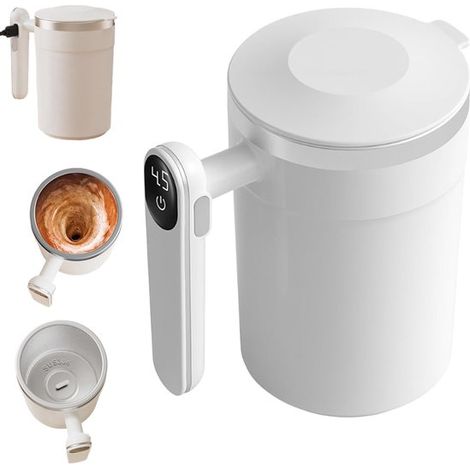 Taza magnética automática agitador utensilios (modelo 2026), acero inoxidable, agitador magnético, Taza blanca agitador automático licuadora (1/5)
