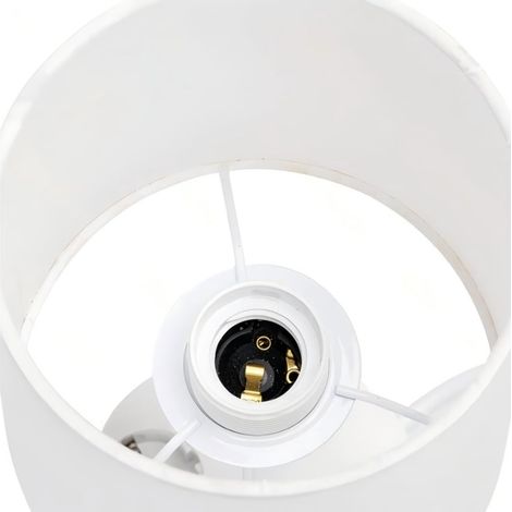 Abat-jour avec prise et USB, E27, sans ampoule