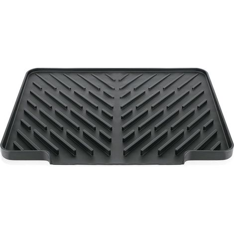 Tapis d'égouttage de vaisselle 40 x 30 cm, tapis d'égouttage de cuisine en silicone, tapis de cuisine antidérapant résistant à la chaleur, tapis d'égouttage d'évier, noir (1/5)