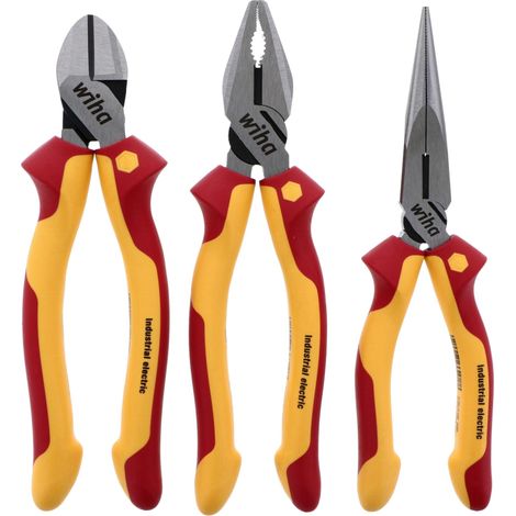 Wiha 32981 - Set di pinze industriali isolate, 3 pezzi
