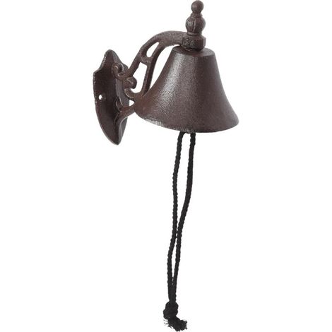 Bardusch-Cloche murale fonte rétro, fer forgé, décoration jardin/portes extérieures, style rustique (1/5)