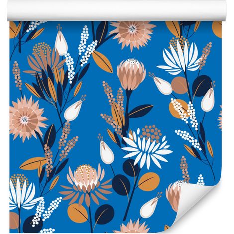Bunte Blumentapete für Wohn- und Schlafzimmer, 50 x 1000 cm (1/5)