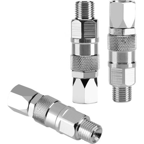 Junta esférica de 1/4 de pulgada para pistolas de pulverización sin aire – Junta giratoria de acero inoxidable de alta presión para manguera de pulverización de pintura – Para conectar la manguera y l (1/5)