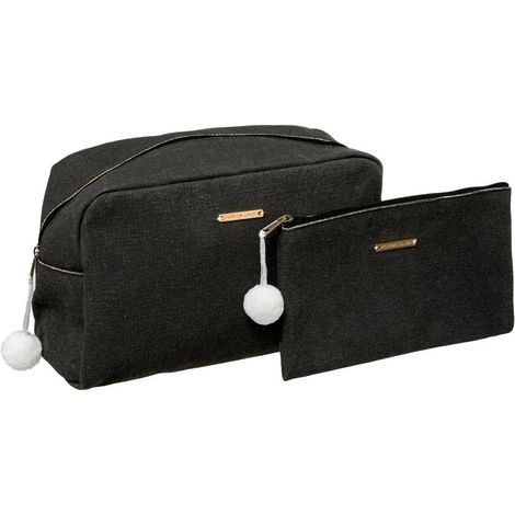 Lot de 2 Trousses de Toilette "Modern" 26cm Charbon
