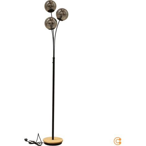 [NEUWERTIG] B-Ware Just Light Stehleuchte Standlampe Green Widow Glasschirme Schwarz Rauchgrau Holz