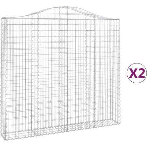 Maison Exclusive - Gabionen mit Hochbogen 2 Stk. 200x30x180/200cm