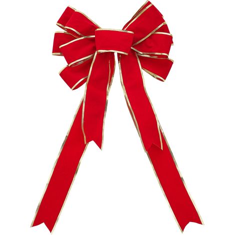 2-pack Red Christmas Tree Topper Decorations with Bows 17cm W x 51cm H (1/5)