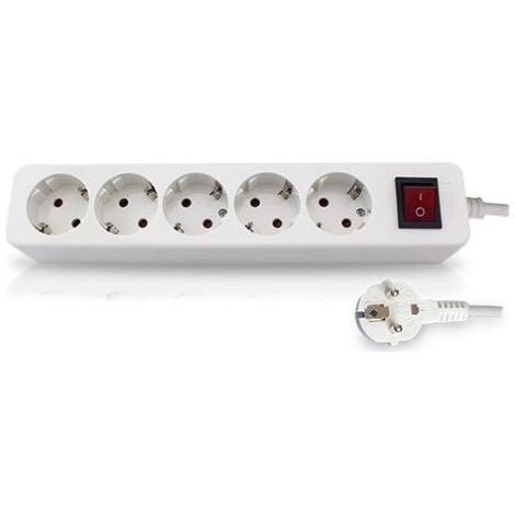 Mehrfachsockel 5 Steckdosen mit Schalter 3m Kabel GSC 0800876