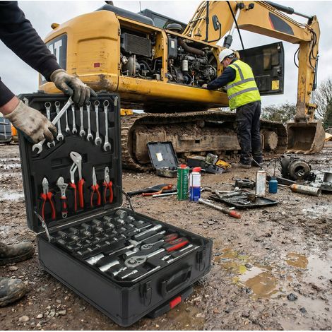 Coffre à outils roulant à 4 tiroirs, 899 pièces, noir HAVRYA (1/5)