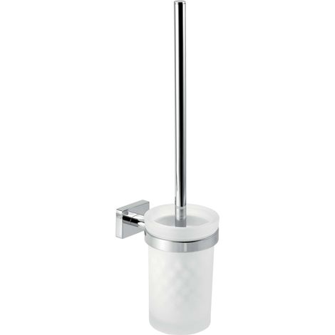 Novaservis Ferro Greta - Escobilla de WC de pared, con soporte, cristal mate/cromo AGR14