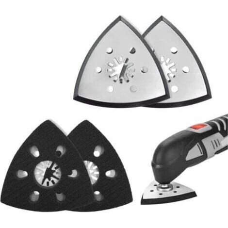 Plaquettes de ponçage triangulaires 93 mm – Lot de 4 pour ponceuse multifonction, compatible Parkside et autres modèles triangulaires (1/4)
