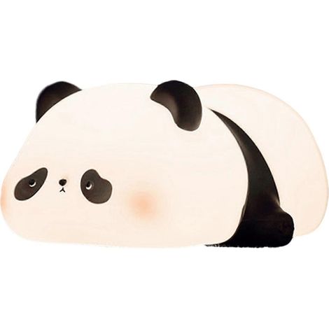 Veilleuse colorée en silicone en forme de panda couché, lampe de chevet pour chambre à coucher ou chambre d'enfant. (1/5)