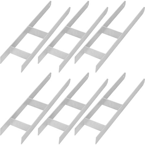 KOTARBAU® Kotarbau® Support de Poteau À Sceller - Support Poteau Bois en H 140x600 mm Lot de 6 - Pied de Poteau - Ancre Poteau Bois - Ancrage Poteau - Platine Poteau Bois - Acier Galvanisé - Argent (1/5)