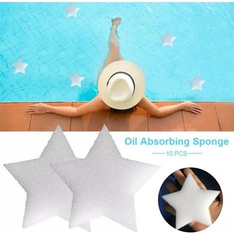 Lot de 10 Éponge absorbante étoile 5 branches – Haute efficacité pour piscine – Nettoyage rapide des impuretés (1/4)