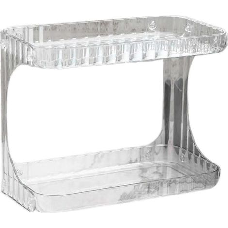 Présentoir de salle de bain double couche pour cosmétiques, support pour lavage des mains, présentoir de bureau pour produits de soins de la peau A (1/5)