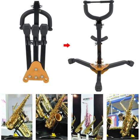 Support de saxophone alto et ténor pliable, réglable en métal