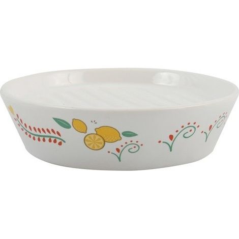 Jabonera de Cerámica TEQUILA Blanco y Amarillo MSV