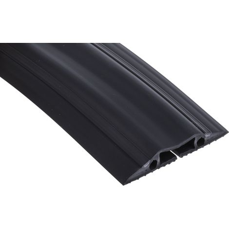 Protège câble RS PRO, Ø interne: 30mm 30 x 10mm, long.: 1.8m, larg.: 83 mm, PVC Noir ( Prix pour 1 ) (1/4)