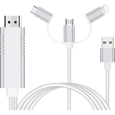 Adattatore Cavo HDMI USB Type-C Micro 2.0 m 1080P 3 in 1 HDTV (1/5)