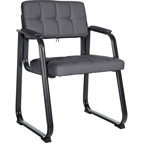 Sedia Visitatore Canada B in Similpelle grigio (1/5)