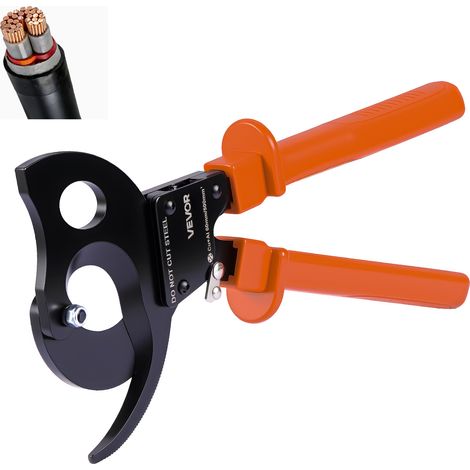 VEVOR Cortador de Cables de Trinquete 325 mm, Cortador de Alambres y Cables de Cobre-Aluminio 500 mm², Cortacables con Hojas de Acero con Mangos Recubiertos de PVC y Botón de Liberación Rápida (1/5)