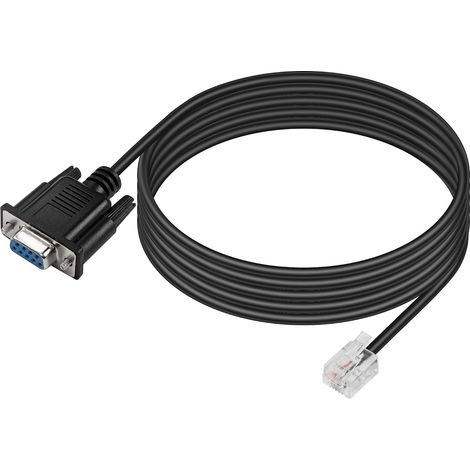 Câble Adaptateur DB9 Vers RJ11 6P4C - 1,8m - PVC Noir - RS232 Pour UPS Et Ordinateur Industriel (1/5)