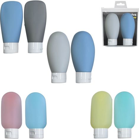 Set 2 Pezzi Bottiglia Dispenser da Viaggio Candy 100 ml 3 Colori