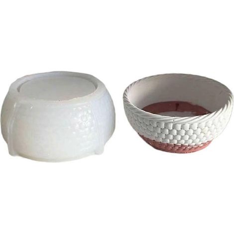 Moules pour paniers tressés, pots de fleurs, vases à succulentes, moules en silicone, moules pour résines (1/4)