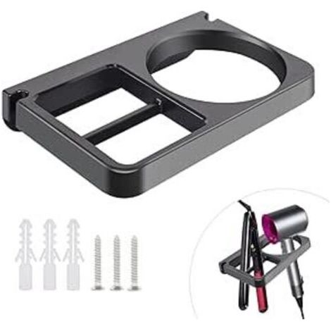 FENOPLASTICANoir Porte Seche Cheveux Mural Universel Support Seche Cheveux Support Seche Cheveux et Lisseur avec 3 Vis d'expansion Porte Seche Cheveux et Lisseur pour Hôtel Salle de Bains Salon de Coi (1/3)