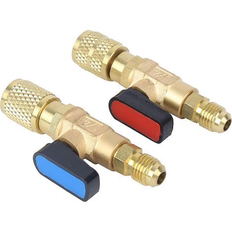 Kugelhahn (7,1 × 3,1 × 3,1 cm) für Klimaanlagen, SAE 1/4 Absperrventile zur Steuerung und Regelung des Gas- oder Flüssigkeitsstroms für die Kältemittel R22 und R410A (1/4)