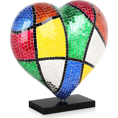 ORION91 Figura CORAZON Grande Pop Art Heart Cristales Multicolor 44 x 46 x 19 cm Decoración - SpazioLuzio