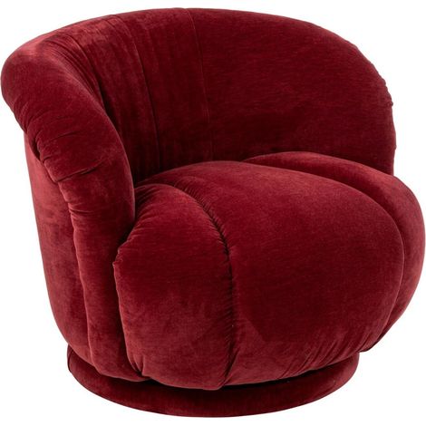 Fauteuil Pivotant en Tissu "Macaron" 87cm Bordeaux (1/5)