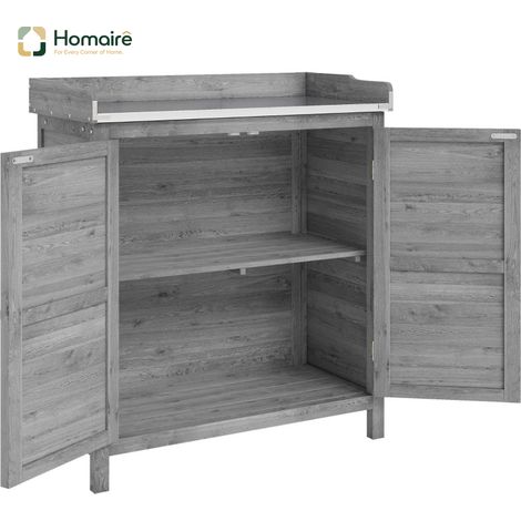 Armoire de jardin avec table de travail double porte en bois d'épinette étanche à hauteur ergonomique HOMAIRE (1/5)