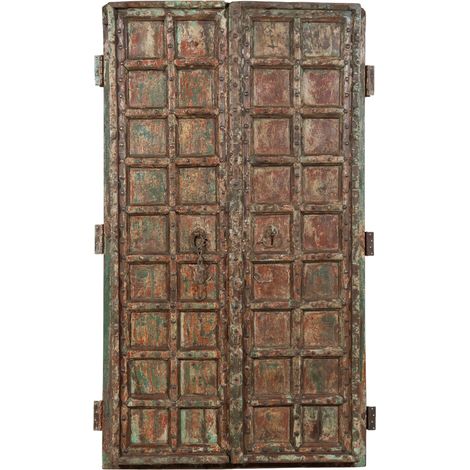 Porte en bois massif et en fer pour l'intérieur ou l'extérieur, ancienne et médiévale coulissaut