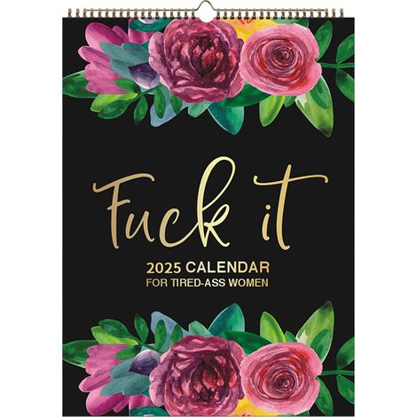 Calendrier mural amusant 2025 pour femmes fatiguées, à suspendre facilement, cadeau de fête pour la maison ou le bureau. (1/4)