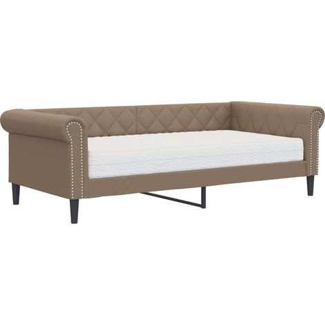 Maison Exclusive - Tagesbett mit Matratze Cappuccino 90x200 cm Ku (1/5)