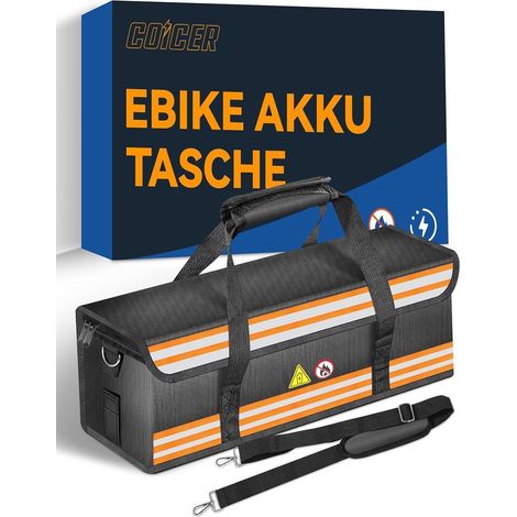 Feuerfeste E-Bike Akku Tasche mit Schultergurt, Lipo Schutzhülle groß (1/5)